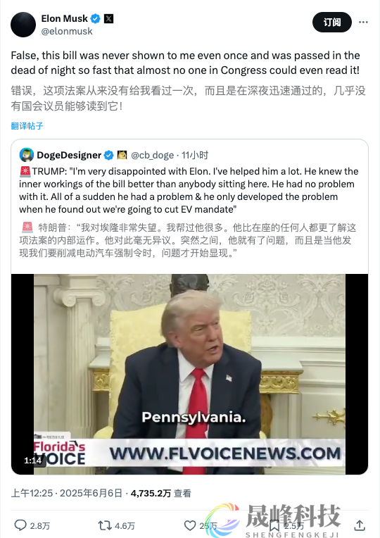 特朗普vs马斯克：吵架过程精彩片段-市场参考-MT5搭建ST5搭建(图3)