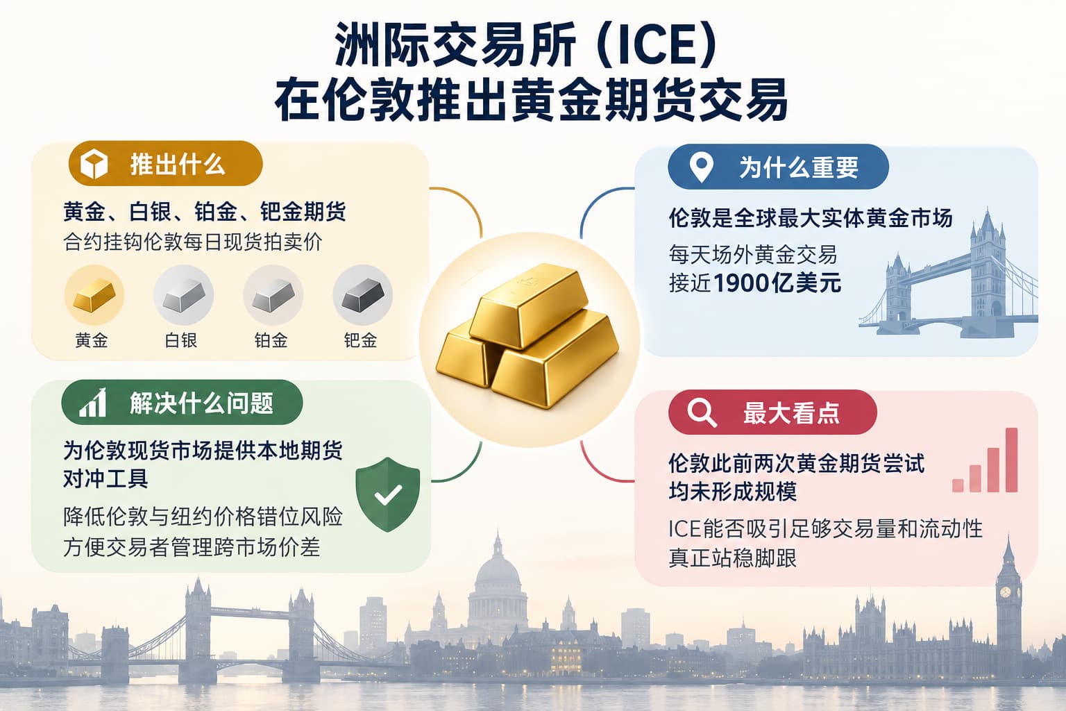 伦敦黄金期货“复活”！洲际交易所入场，挑战纽约主导格局-市场参考-晟峰科技数据(图1)