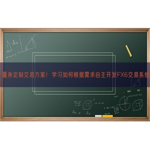 量身定制交易方案！学习如何根据需求自主开发FX6交易系统