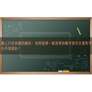 跟上行业发展的脚步！如何选择一家优秀的数字货币交易所平台开发团队？