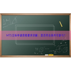 MT5主标申请资格要求详解：是否符合条件可参与？