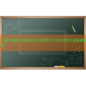 【用户体验】如何优化外汇交易所ST5平台以提升交易者满意度