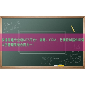 快速搭建专业级MT5平台：官网、CRM、行情控制插件和强大的管理系统合而为一！