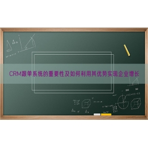 CRM跟单系统的重要性及如何利用其优势实现企业增长