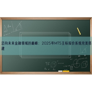 迈向未来金融领域的巅峰：2025年MT5主标报价系统完美搭建