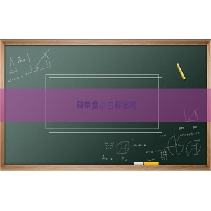 刷单盘小白标出租