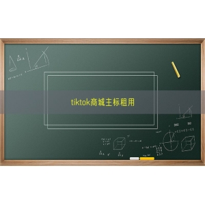 tiktok商城主标租用