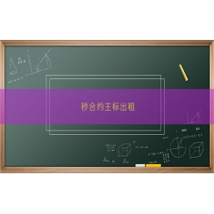 秒合约主标出租